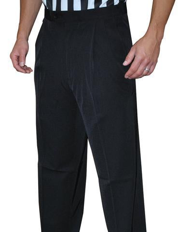 BKS291-"NEW TAPERED FIT" Smitty 4-Way Stretch Black Pleated Pants w/Slash Pockets
