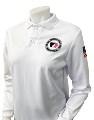 USA403IGU -  IGHSAU Women's Long Sleeve "WHITE" Volleyball Shirt