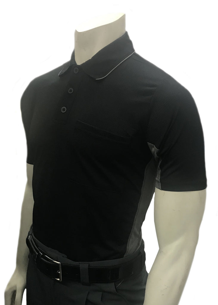BBS314 - "BODY FLEX" Smitty "Major League" Style Short Sleeve Umpire Shirts - Available in Black/Charcoal Grey, Sky Blue/Black, Charcoal Grey/Black - Officially Dalco