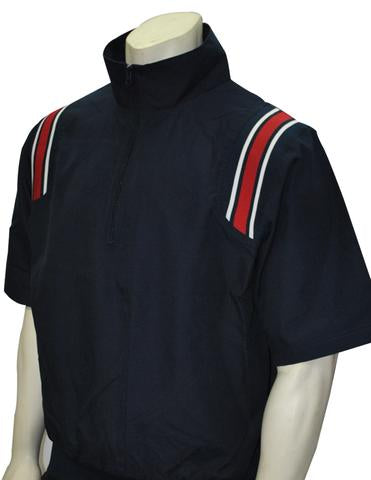 BBS324 NY/Red/White - Smitty 1/2 Sleeve Pullover Jacket W/ Half Zipper