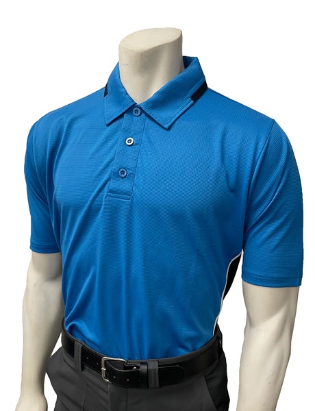 BBS345 - Men's "BODY FLEX" Smitty "NCAA SOFTBALL" Style Short Sleeve Umpire Shirts - Bright Blue/Midnight Navy