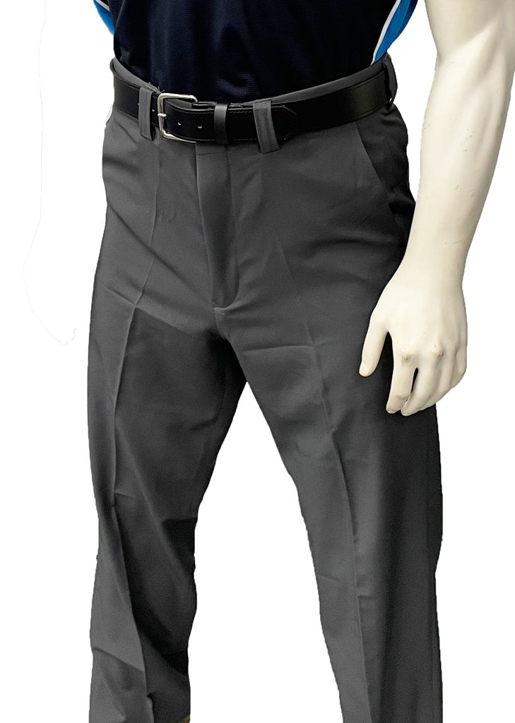 BBS353- "NEW" Men's Smitty "4-Way Stretch" FLAT FRONT BASE PANTS with SLASH POCKETS "NON-EXPANDER"- Charcoal Grey
