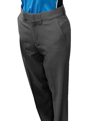 BBS359- "NEW" Women's Smitty "4-Way Stretch" FLAT FRONT BASE PANTS with SLASH POCKETS "NON-EXPANDER"- Charcoal Grey