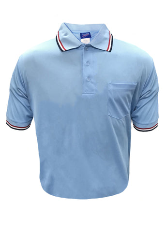 D265 Dalco Baseball/Softball Umpire Shirt - Light Blue w/Red/White/Navy