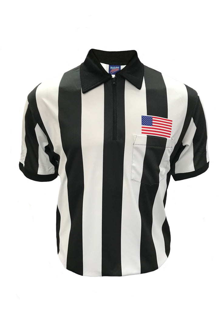 D745P -  Football Short Sleeve Fully Dye Sublimated 2 1/4" Shirt Black & White Stripes- High Quality Moisture Management Fabric - Officially Dalco