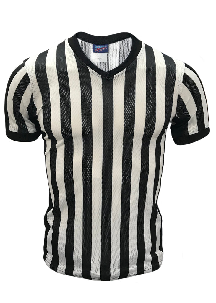 D815 - "CLEARANCE ITEM" Dalco Basketball Officials V Neck Shirt with Black Side Panel With Cooling Mesh Fabric - Officially Dalco