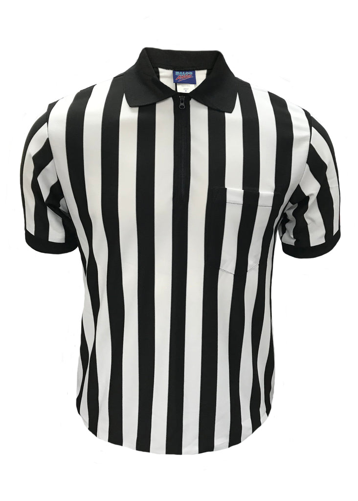 D823 - Dalco Classic Football Official's 1" Black & White Stripe Shirt with Knit Collar - Officially Dalco