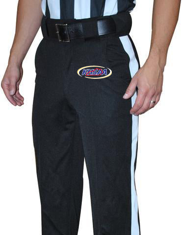 KY-FBS172 - Smitty Black Cold Weather Pants w/ 1 1/4" White Stripe w/ KHSAA Logo - Officially Dalco