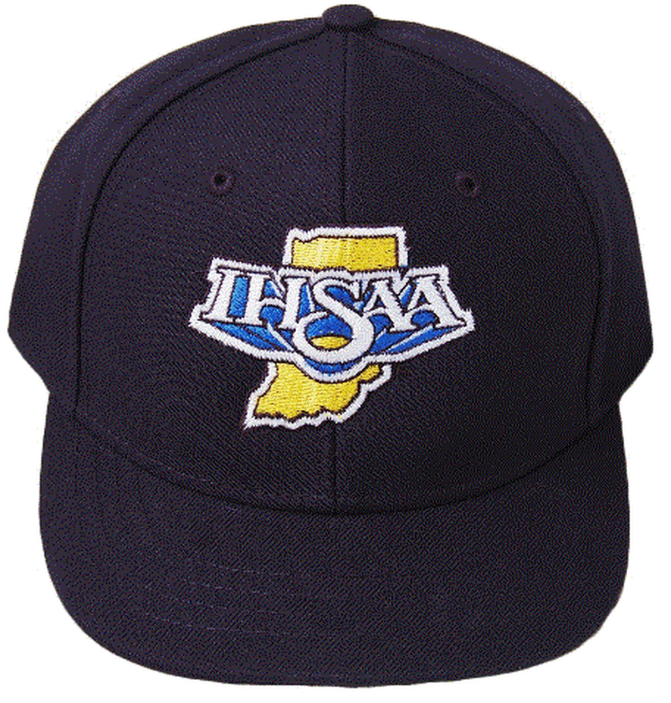 IN-HT304 - Smitty - "IHSAA" 4 Stitch Flex Fit Umpire Hat Navy - Officially Dalco