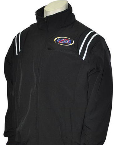 KY-BBS320 Black/White "KHSAA" Smitty Long Sleeve Microfiber Shell Pullover Jacket w/Half Zipper