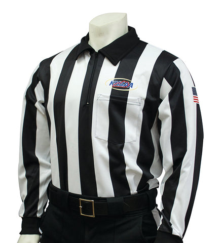 KY-FBS118 - Smitty 2" Stripe Heavyweight Performance Interlock Long Sleeve Shirt - KHSAA Logo Embroidered