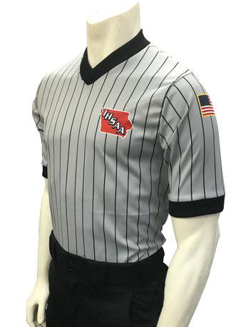 USA205IA- Iowa Short Sleeve Basketball/Wrestling Grey V-Neck Shirt - Officially Dalco