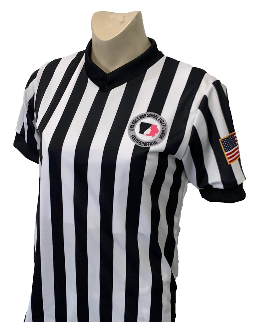 USA211IGU-607 - Smitty "Made in USA" - IGHSAU Women's "BODY FLEX" Short Sleeve Basketball V-Neck Shirt - Officially Dalco