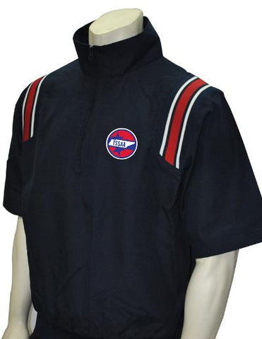 "NEW" BBS324TN NY/Red/White - Smitty TSSAA 1/2 Sleeve Pullover Jacket W/ Half Zipper