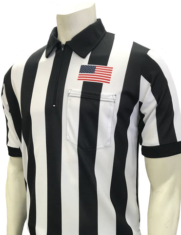 USA117-607 - Smitty USA - "BODY FLEX" Football Short Sleeve Shirt w/ Flag Over Pocket